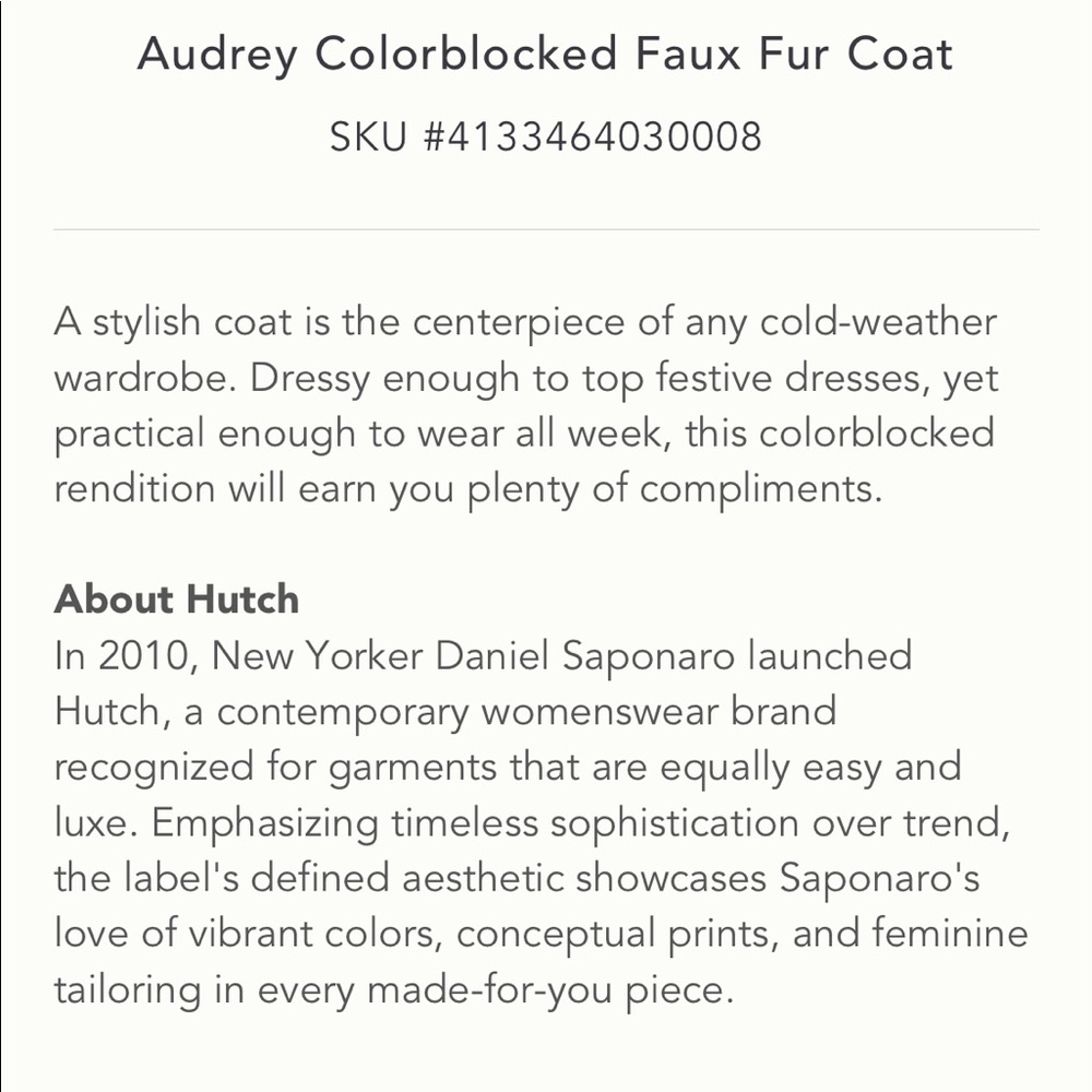 NWT Audrey Colorblocked Faux Fur Coat Medium Size - Picture 2 of 7